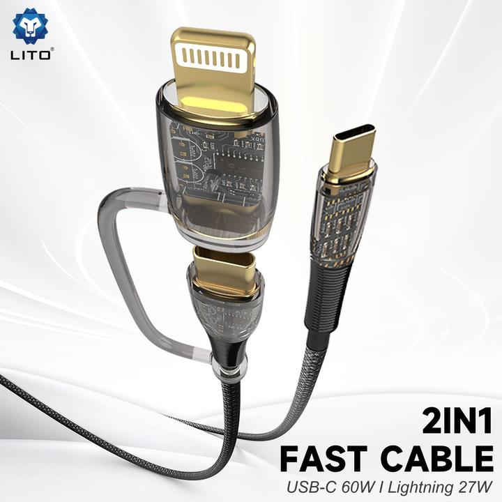 Actual product image Lito 2 in 1 charging cable (1.20 m, 60 W)