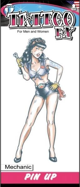 Image du produit Tinsley Transfers Autocollant de tatouage Pin-Up mécanicien