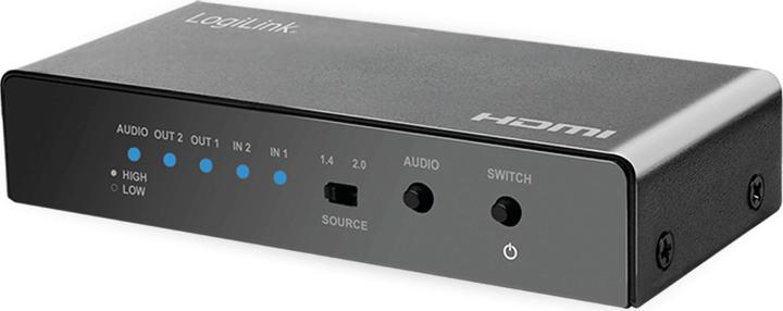 LogiLink HDMI-Switch, 2x2-Port, bidirekt, 4K/60 Hz, EDID, HDCP, HDR, Downscaler