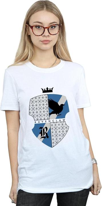 Actual product image Womens/Ladies Ravenclaw Shield Cotton Boyfriend T-Shirt (L)