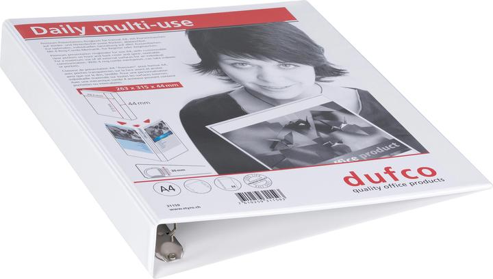Dufco Classeur à anneaux 4.4 cm, Blanc (A4, 44 mm, 1 pièce(s))
