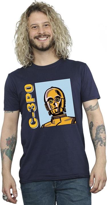 Actual product image Star Wars Mens C3PO Line Art T-Shirt (4XL)