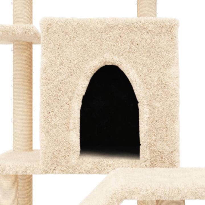Produktbild VidaXL Kratzbaum mit Sisal-Kratzsäulen Creme 97 cm,Farbe (97 cm, Creme)