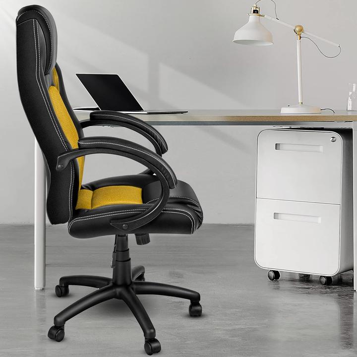 Produktbild Tresko Racing Chefsessel mit Wippmechanik und gepolsterten Armlehnen