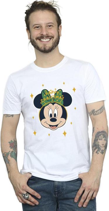 Immagine prodotto Disney Minnie Mouse Happy Christmas Maglietta Uomo (XXL)