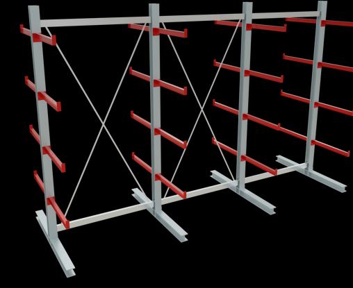 Actual product image Schulte Lagertechnik K 6000 cantilever basic rack 4 uprights - 2-sided