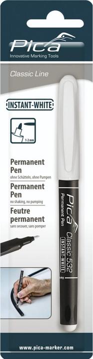 Actual product image Pica Permanent marker INSTANT white, round tip 1-2mm / SB (White, 2 mm)