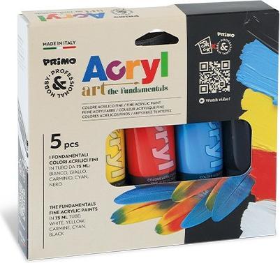 Immagine prodotto Primo Confezione 5 Colore Acrilico Fine (Multi, 75 ml)