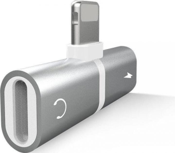 Image du produit PowerGuard Adaptateur iPhone Splitter 2 en 1 Double Lightning Audio & Adaptateur de charge (Lightning, Lightning)