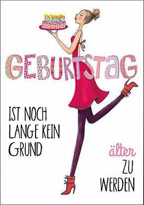 Immagine prodotto Edition Gollong Doppelkarte. Zum Geburtstag (Frau mit Torte)