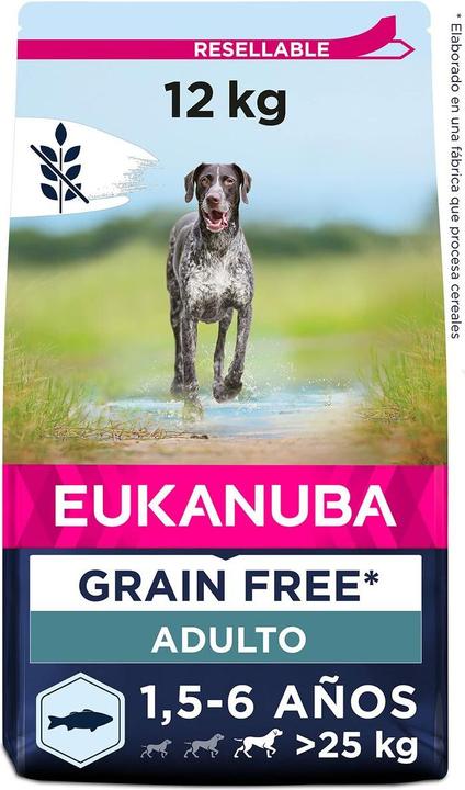Immagine prodotto Eukanuba Grain Free Adult L/XL con Salmone (Adulto, 1 pz., 12000 g)