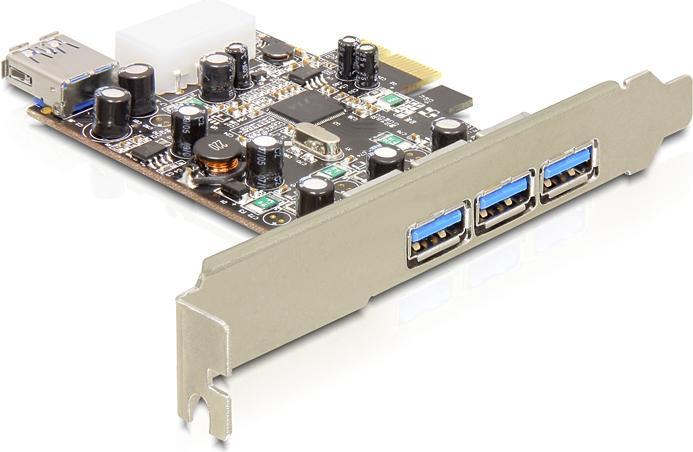Productafbeelding Delock PCI-E kaart > 3 x extern + 1 x intern USB 3.0