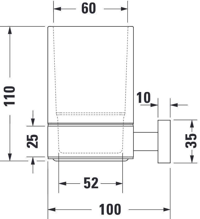 Nutritional values and ingredients Duravit Glass holder KARREE glass matt chrome