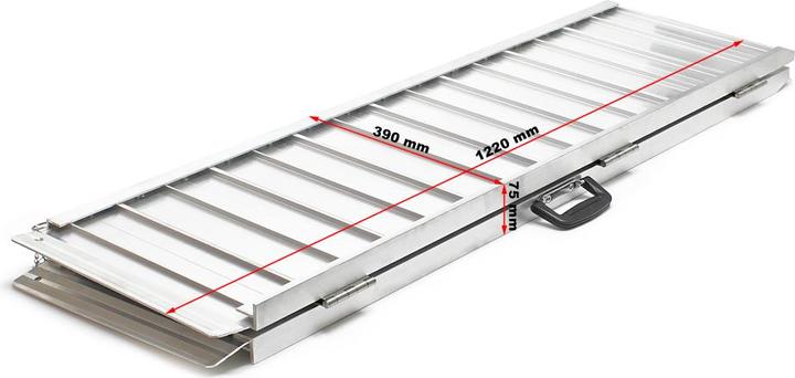 Produktbild Wiltec Rollstuhlrampe faltbar 122cm 270kg Rollstuhl Alu Rampe rutschfest mobil