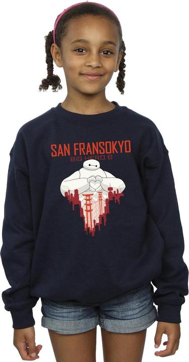 Produktbild Disney Big Hero 6 Baymax San Fransokyo Heart Sweatshirt Mädchen (140, 146)
