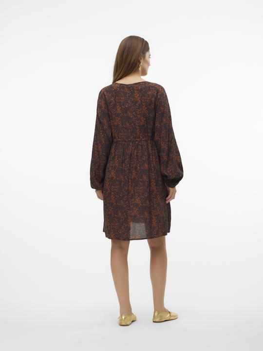 Produktbild Mamalicious Normal geschnitten V-Ausschnitt Elastische Bündchen Ballonärmel Kurzes Kleid Kleid (L)