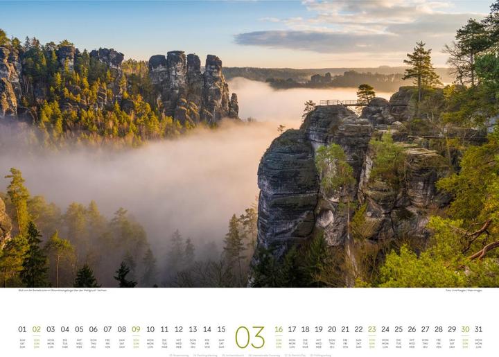 Produktbild Deutschland - Zauberhafte Landschaften Kalender 2025 (54 x 42 cm, Harter Einband, Deutsch, Englisch, Französisch)