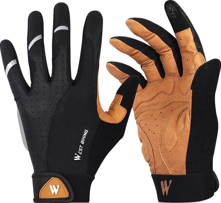 Image du produit Avizar Gants de sport et gants à écran tactile West Biking, taille XS - Noir / Marron (XS)