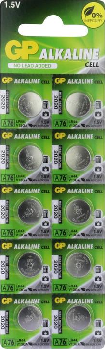 Actual product image GP Batteries Alkaline Cell (10 pcs., LR44, 105 mAh)