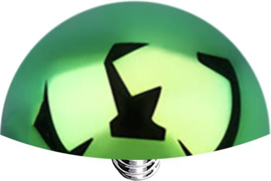 Actual product image Star Piercing Dermal Anchor semicircular green with titanium coating (without brass, Surgical steel 316L)