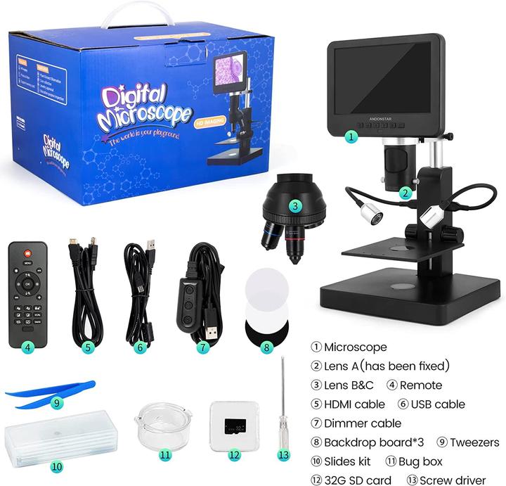 Actual product image Andonstar AD246S-P HDMI Digital Microscope with 7" Screen