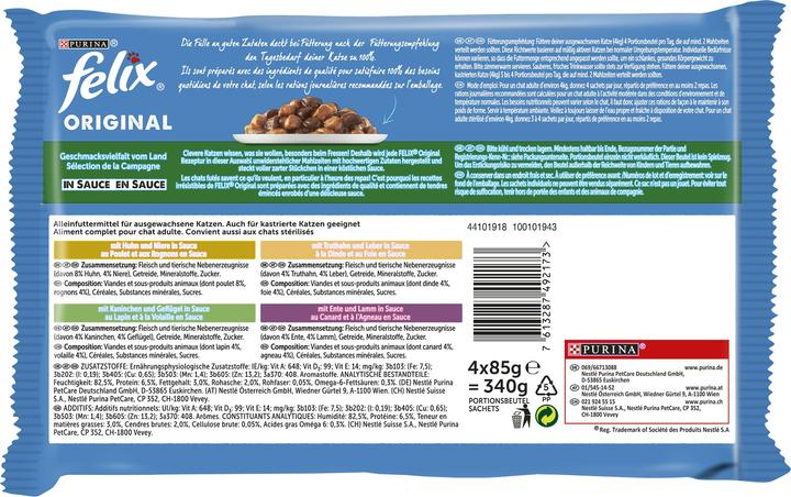 Actual product image Felix Original Countryside Selection (Adult, 4 pcs., 340 g)