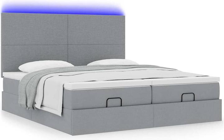 Immagine prodotto VidaXL Letto ottomano con materassi Tessuto grigio chiaro 160x200 cm (160 x 200 cm)