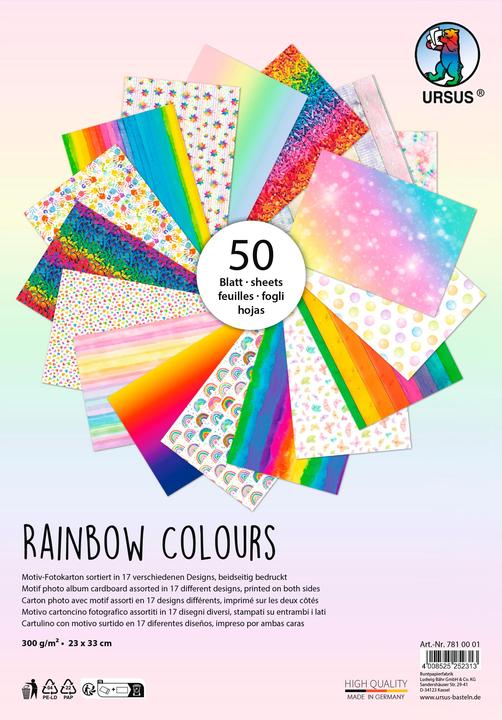 Image du produit Ursus Collection de cartons photo à motifs "Rainbow (300 g/m², 50 x)