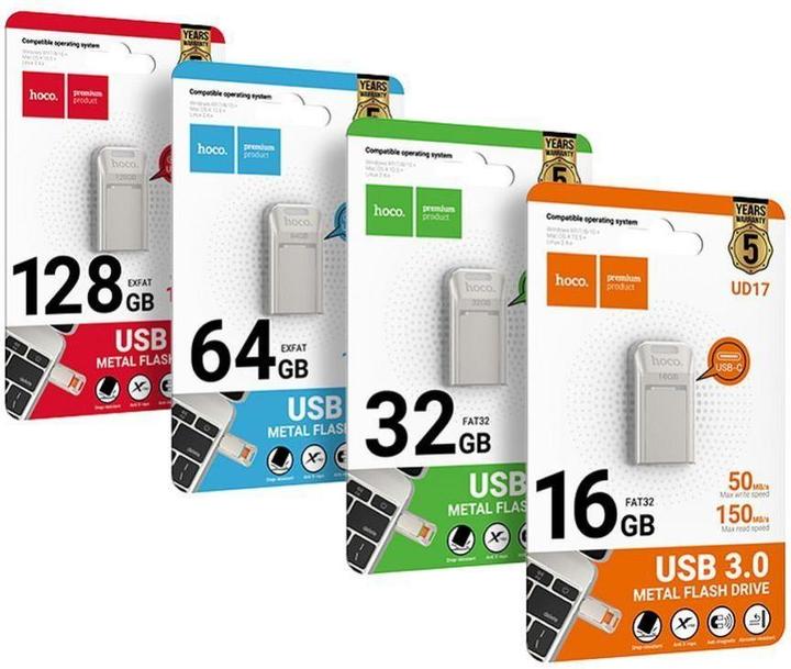 Actual product image Hoco Memory cards pendrive USB A + USB C UD17 64GB USB3.0 (64 GB, USB-A)