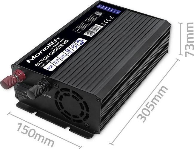 Actual product image Qoltec ładowarka Do Akumulatorów Lifepo4 Agm Gel Sla | 40a | 12v (12V, 40 A)