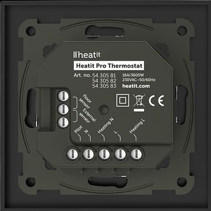Actual product image Heatit Pro Thermostat (Black Matt)