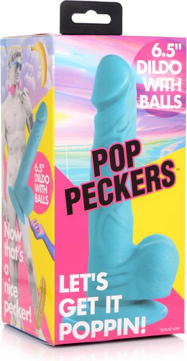 Produktbild Pop Peckers Poppin Dildo 16.5 cm - Blue