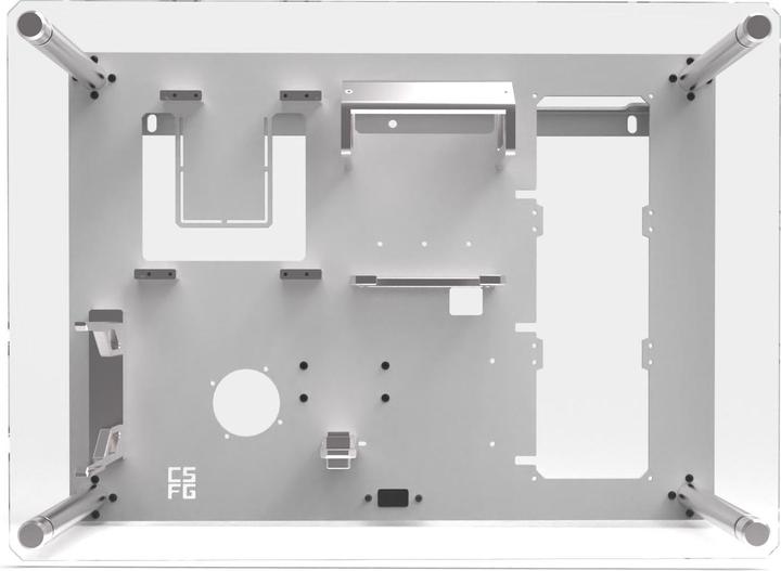 Actual product image Creative Solutions For Gamers CSFG Frostbite wall-mounted enclosure - white, Micro-ITX (Micro-ITX)