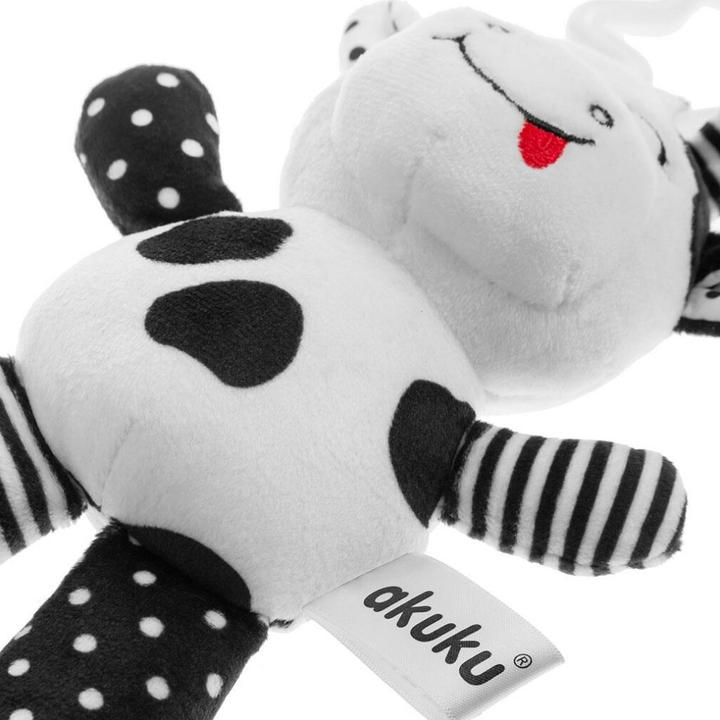 Actual product image Akuku A0471 Cow Rattle Cow Black And White Plush