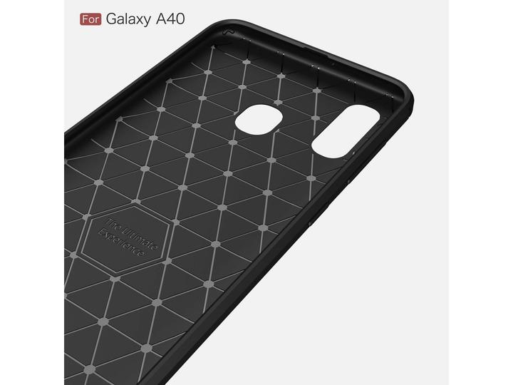 Produktbild Screenguard Samsung Galaxy A40 Hülle Carbon Brushed Soft TPU (Samsung Galaxy A40)