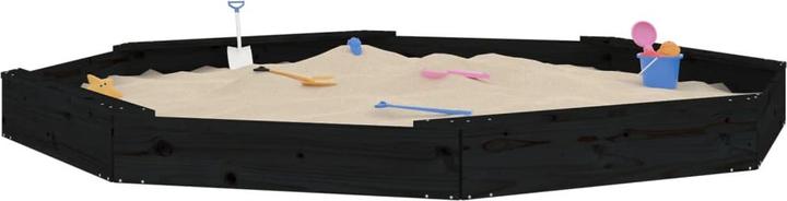 Produktbild VidaXL Sandkasten mit Sitzen Schwarz Achteck Massivholz