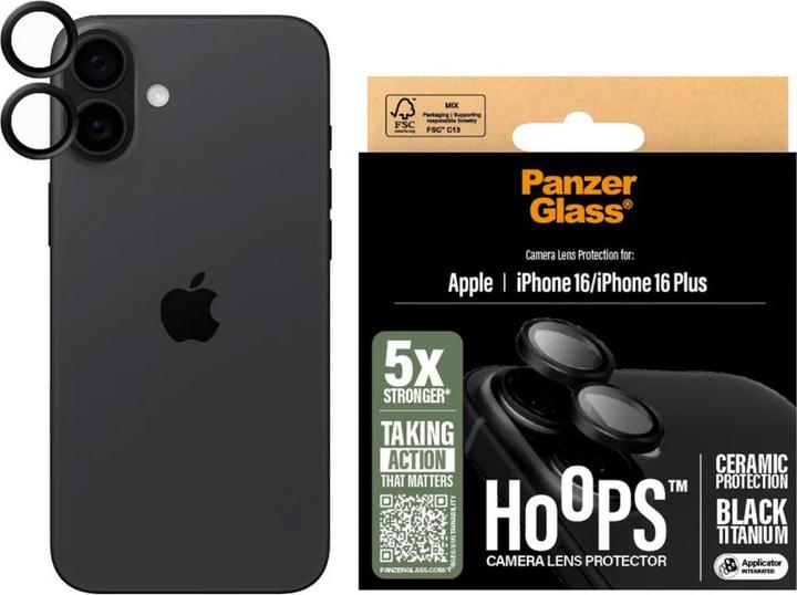 Produktbild PanzerGlass Hoops Camera Lens Protector (1 Stück, Apple iPhone 16 Plus, Apple iPhone 16)