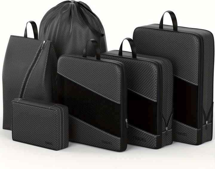Only-Bags.Store 6pcs Mode Nylon Kompression Packen Würfel, leichte Reisezubehör Organizer Taschen, Multi-Grösse