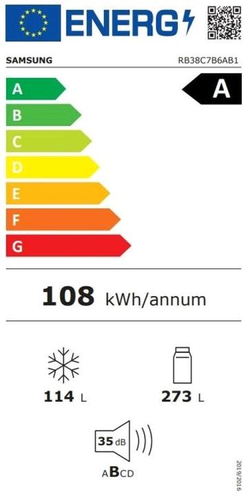 Energy Label Samsung RB38C7B6AB1/EF (387 l)