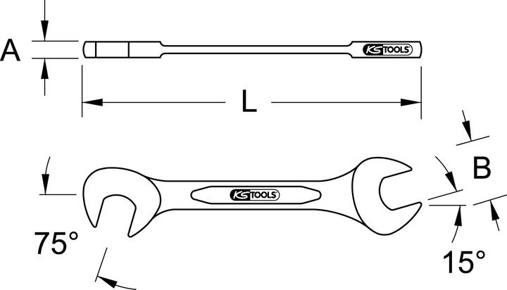 Produktbild KS Tools Doppelmaulschlüssel 15° + 75° (7 mm)
