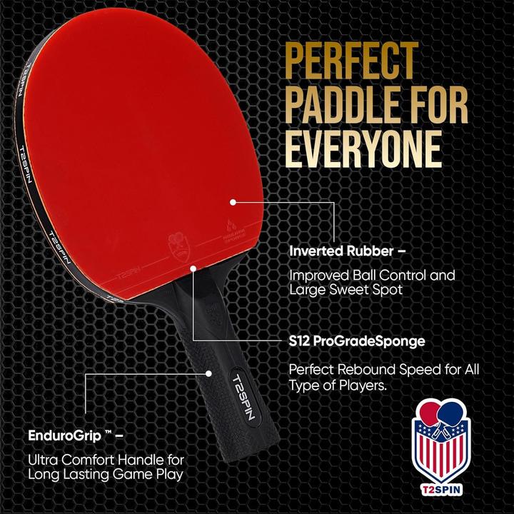 Produktbild T2Spin Ping Pong Schläger-Set mit Bällen