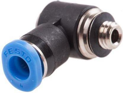 Actual product image Festo Push-in Elbow Fitting, Male M5, 4mm (Angled connection)