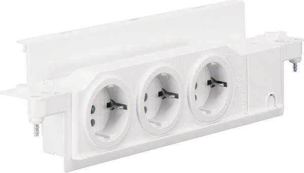 Image du produit Hager Prise Schuko Volta VZ00HW triple pivotante pour HWV