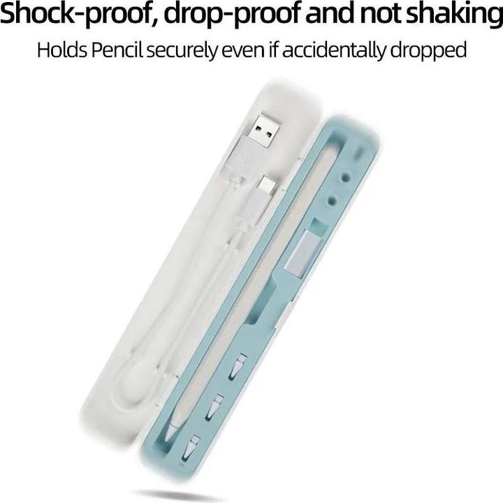 Image du produit PhoneLook Étui de protection Boîte de rangement Apple Pencil 1 & 2 liquid silicone intérieur bleu