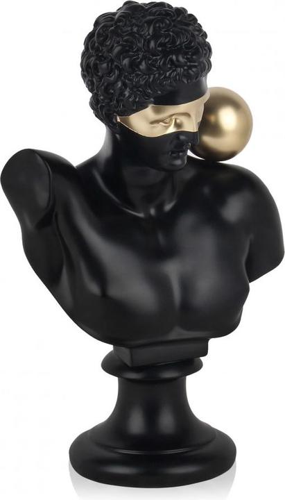 Image du produit Buste grec homme avec boule - Noir (35 x 25 x 15 cm)