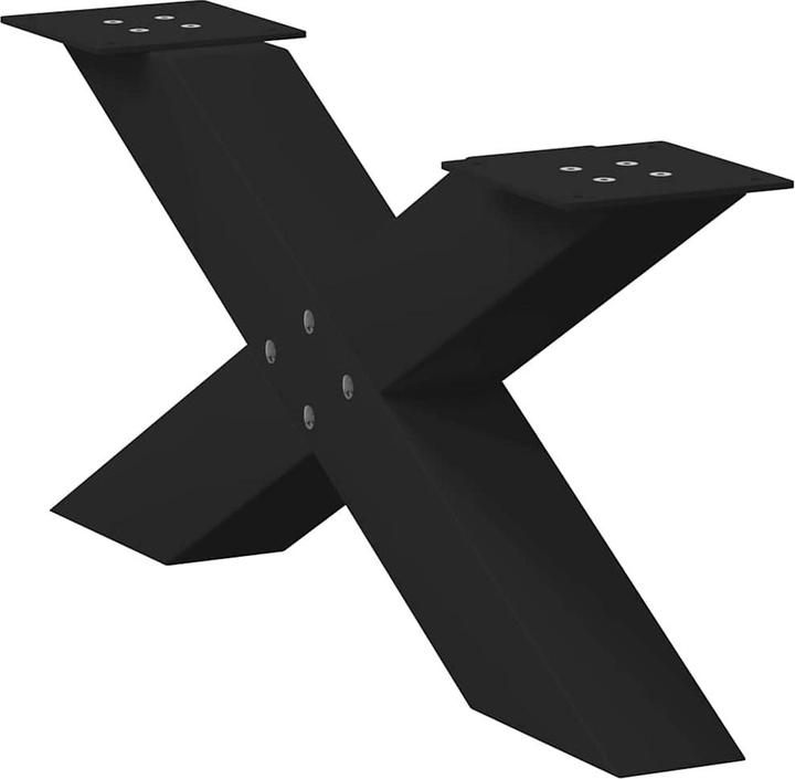 Produktbild VidaXL Couchtischbeine X-Form 2 Stk. Schwarz 70x(30-31) cm Stahl Tischbein
