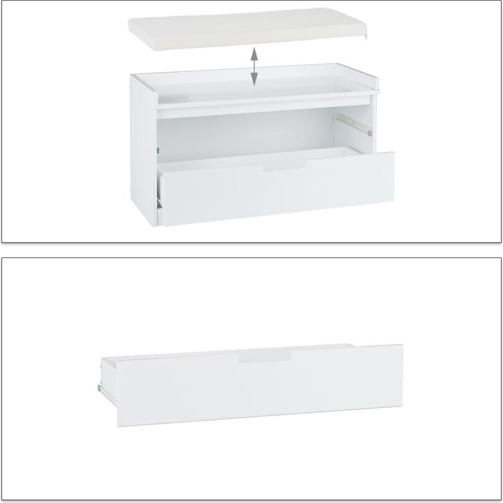 Actual product image Relaxdays Storage Bench With 2 Drawers (80 cm)