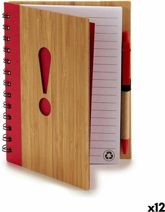 Pincello Mini-Ringheft mit Kugelschreiber 14 x 18 cm Symbole (12 Stück) (14 x 18 cm)