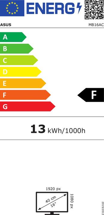 Energy Label ASUS ZenScreen MB16AC (1920 x 1080 pixels, 16")