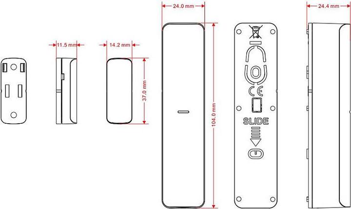 Actual product image Hikvision DS-PDMC-EG2-WE(B) Ax Pro magnetic contact